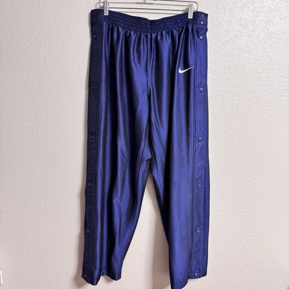Vintage Nike Pants‎ Mens XL Blue Tearaway Snap Side Track Warm Up Athletic 90s